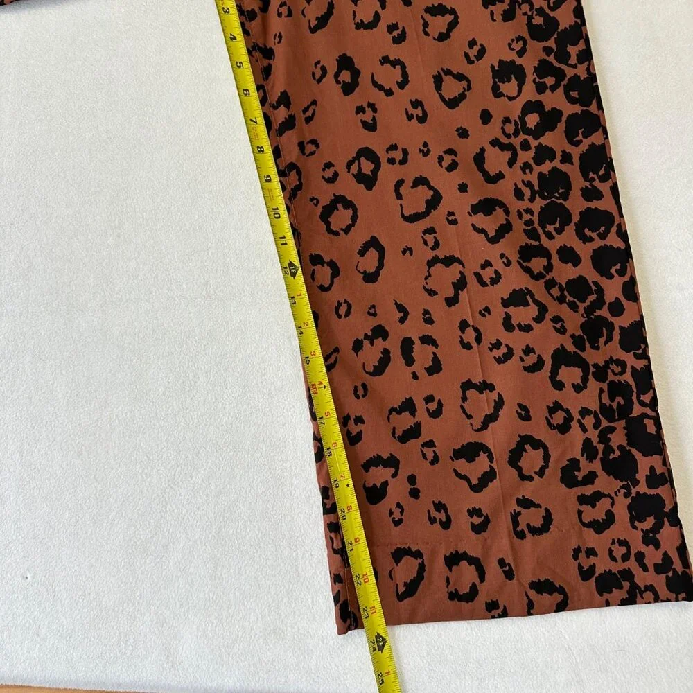 Maeve Anthropologie The Colette Wide Leg Crop Pants Size 30 Cheetah Print - Picture 6 of 11